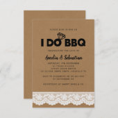 Invitation Je fais BBQ Kraft Fête des mariées dentelle (Devant / Derrière)