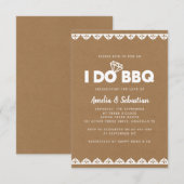 Invitation Je fais BBQ Kraft Fête des mariées dentelle (Devant / Derrière)