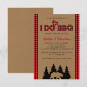 Invitation Je fais BBQ Kraft Plaid Fête des mariées (Devant / Derrière)