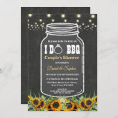 Invitation JE FAIS BBQ Mason Jar Chalkboard Couples Douche (Devant / Derrière)