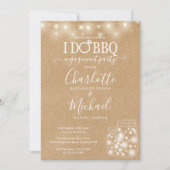 Invitation Je fais BBQ Mason Jar String Lumières Fiançailles  (Devant)