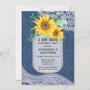 Invitation Je fais BBQ Mason Jar Sunflowers