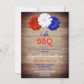 Invitation Je fais BBQ Patriotique Floral PréMariage Bienvenu (Devant)