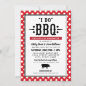 Invitation Je fais BBQ Red En vichy Mariage Couples Douche (Devant)