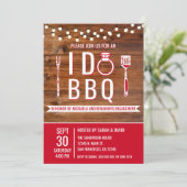 Invitation Je fais BBQ Rustic Engagement Partie Couples Douch (Debout devant)