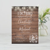 Invitation Je fais BBQ Rustique Mason Jar Fiançailles de voya (Debout devant)