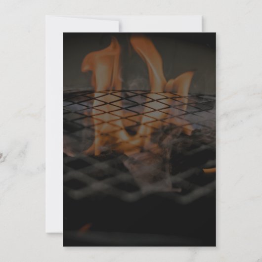 Invitation Je fais BBQ Rustique String Lights Engagement Part (Dos)