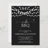 Invitation Je fais BBQ Rustique String Lights Engagement Part (Devant)