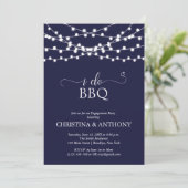 Invitation Je fais BBQ Rustique String Lights Engagement Part (Debout devant)
