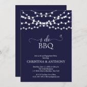Invitation Je fais BBQ Rustique String Lights Engagement Part (Devant / Derrière)