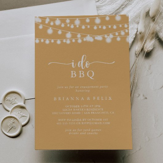 Invitation Je fais BBQ Yellow Lights