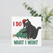 Invitation Je fais ce que je veux Noël Black Cat vacances (Debout devant)