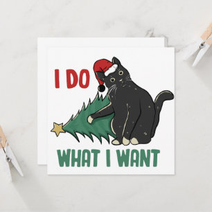 Invitation Je fais ce que je veux Noël Black Cat vacances