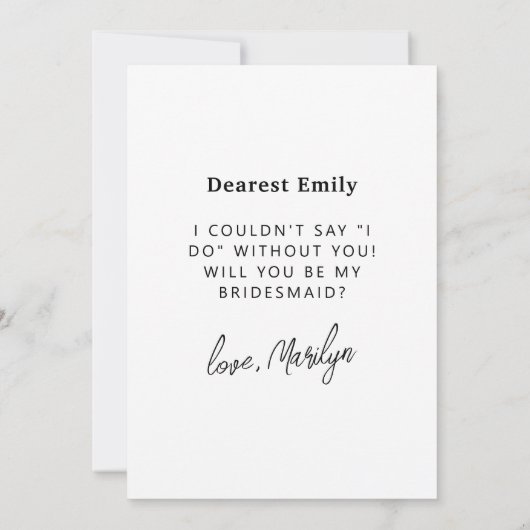 Invitation Je Fais De L'Équipage, Seras-Tu Ma Femme D'Accueil (Dos)