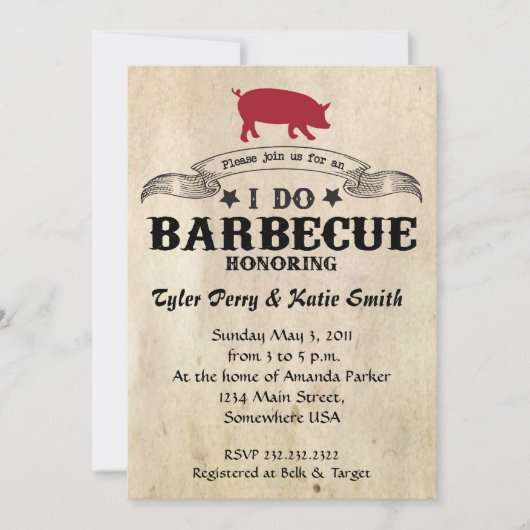 Invitation Je fais du barbecue (Devant)