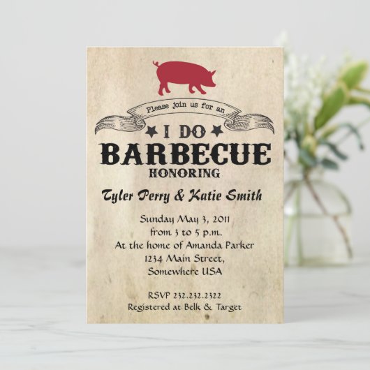 Invitation Je fais du barbecue (Debout devant)