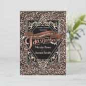 Invitation JE FAIS DU BARBECUE BBQ Faux Rose Paillettes Engag (Debout devant)