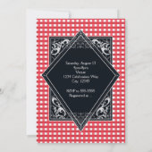 Invitation Je FAIS DU BARBECUE BBQ Rouge Blanc à Carreaux Eng (Dos)