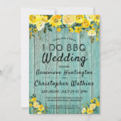 Invitation Je fais du barbecue | Bois rustique & Mariage Flor (Devant)