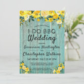 Invitation Je fais du barbecue | Bois rustique & Mariage Flor (Debout devant)