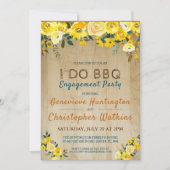 Invitation Je fais du barbecue | Rustic Jaune Fleur Engagemen (Devant)