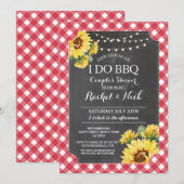 Invitation Je fais du BBQ Fête de couples Fleur de soleil Gin (Devant / Derrière)