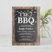 Invitation 'JE FAIS DU BBQ' Fête de Fiançailles Rustique (Debout devant)
