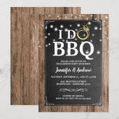 Invitation 'JE FAIS DU BBQ' Fête de Fiançailles Rustique (Devant / Derrière)