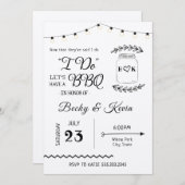 Invitation Je fais du BBQ Réception de mariage (Devant / Derrière)