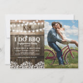 Invitation Je fais du BBQ Rustic Gypsophila Photo Engagement (Devant)