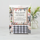 Invitation Je fais Fête des mariées BBQ Mariage rustique (Debout devant)