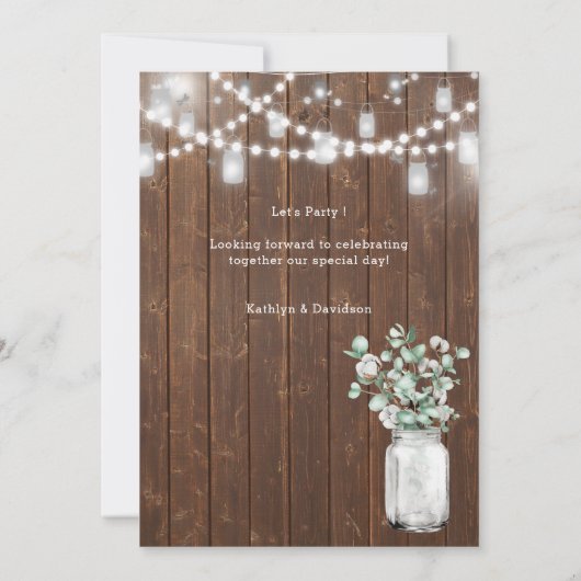 Invitation JE FAIS Fiançailles Élégant Eucalyptus Vert BBQ (Dos)