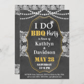 Invitation JE FAIS Fiançailles Élégant Lace Chalkboard BBQ Pa (Devant / Derrière)