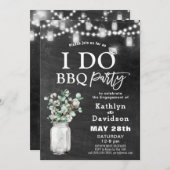 Invitation JE FAIS Fiançailles Eucalyptus Floral Chalkboard B (Devant / Derrière)