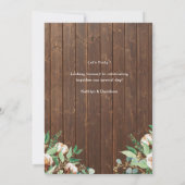 Invitation JE FAIS Fiançailles Eucalyptus Floral Rustique Boi (Dos)