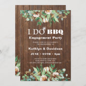 Invitation JE FAIS Fiançailles Eucalyptus Floral Rustique Boi (Devant / Derrière)