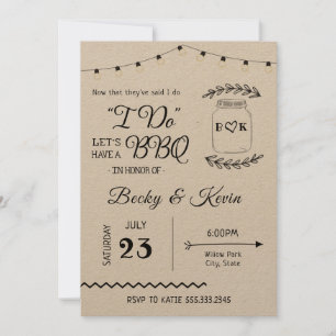 Invitation Je fais la réception de mariage BBQ