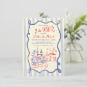 Invitation Je fais la répétition fiançailles barbecue dîner m (Debout devant)