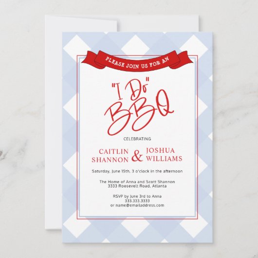 Invitation Je fais le dîner de répétition Wedding shower des  (Devant)