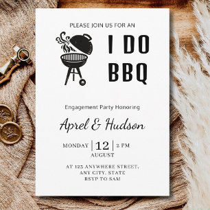 Invitation Je fais un barbecue de fête de fiançailles Barbecu