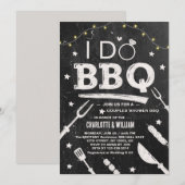 Invitation Je fais un BBQ Couple rustique Engagement Enterrem (Devant / Derrière)