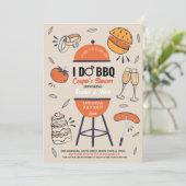 Invitation Je fais un BBQ Fête de couples Fiançailles Jardin  (Debout devant)