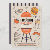 Invitation Je fais un BBQ Fête de couples Fiançailles Jardin  (Devant / Derrière)