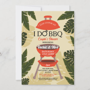 Invitation Je fais un BBQ pour couples Pluie Jardin Cour Feui
