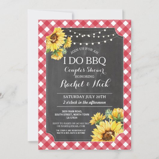 Invitation Je fais un BBQ pour une fête de couples Fleurs de (Devant)