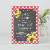 Invitation Je fais un BBQ pour une fête de couples Fleurs de (Debout devant)