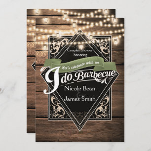 Invitation JE GRILLE TOUT ENTIER le bois rustique de BBQ et