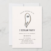 Invitation Je hurle Ghost Sketch Halloween fête d'anniversair (Devant)