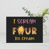 Invitation Je hurle Quatre Crème de glace Enfants Garçon Fill (Debout devant)