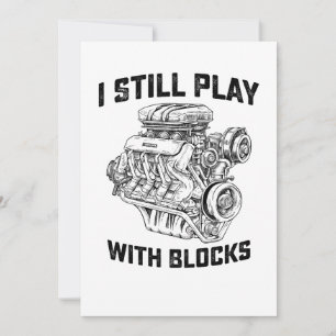 Invitation Je joue encore avec des blocs Mécanicien automobil